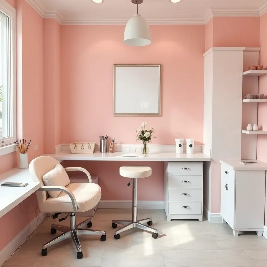 A clean, cozy manicure station